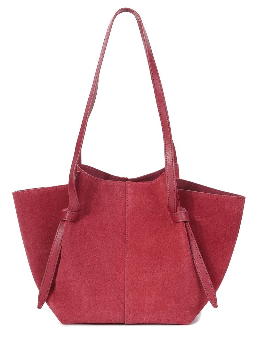 Tiffany & Fred Paris Suede & Leather Tote Burgundy NWT